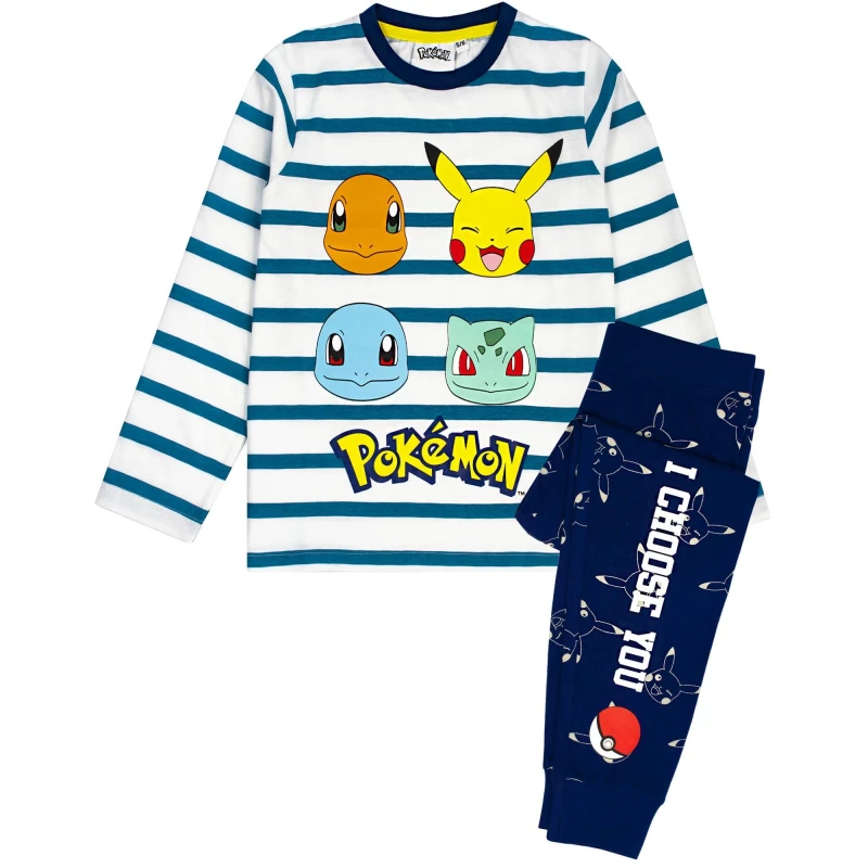 Image of Pokemon Long Sleeve Long Leg Pyjama Set White unisex