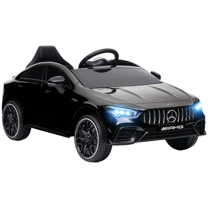Image of AIYAPLAY Mercedes-AMG CLA 45 Licensed 12V Ride on Car w/ Music - Yellow - Black TJ Hughes 5061025033140