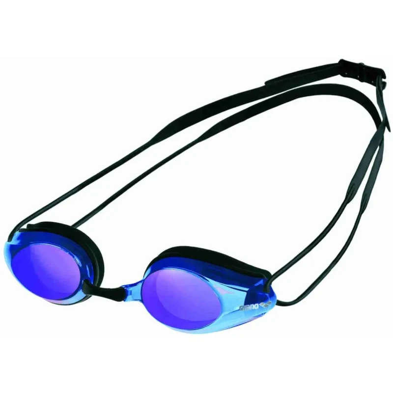 Image of Arena Tracks Mirror Racing Goggles Black/Blue unisex One Size