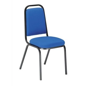 Image of Trexus Banqueting Chair Upholstered Stackable Seat Blue with Black Frame