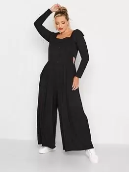 Image of Yours Culotte Dungaree Black, Size 30-32, Women