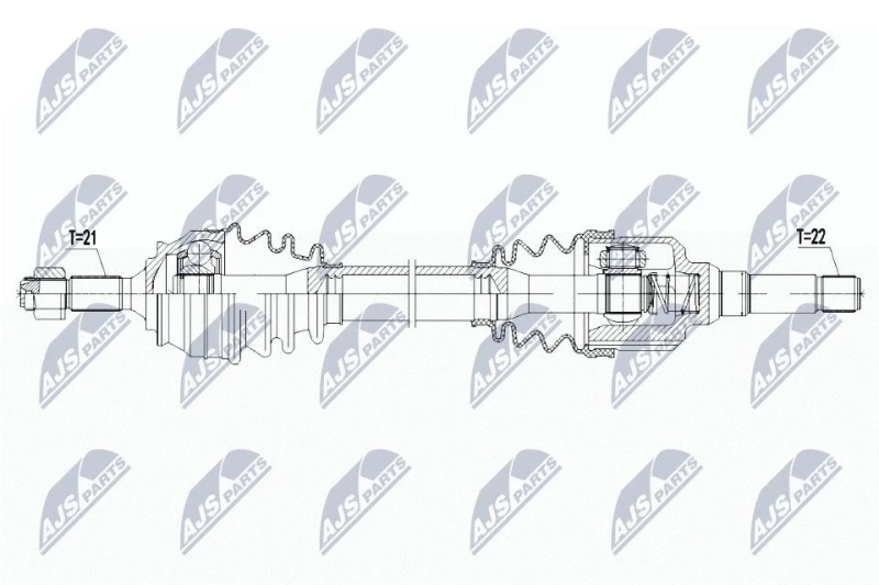 Image of NTY NPW-CT-095 Drive shaft Front Axle Right Drive Shaft (13)