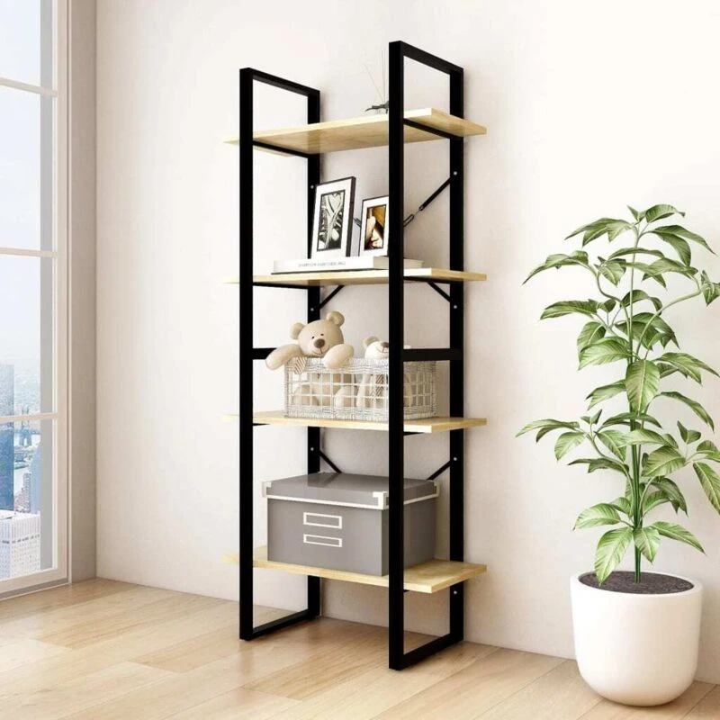 Image of VIDAXL 4-Tier Book Cabinet 60x30x140cm Solid Pine Wood Vidaxl 8720286567326