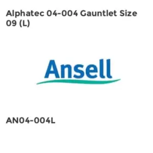 Image of Ansell ANSELL ALPHATEC 04-004 GAUNTLET SIZE 09 (L) PK 12