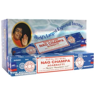 image of Box of 12 Packs of 15G Nag Champa Incense Sticks by Satya