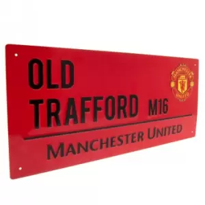 image of Manchester United FC Street Sign (One Size) (Red/Black)