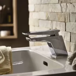 Image of Sail Mono Basin Mixer Tap with Clicker Waste - Chrome - Bristan