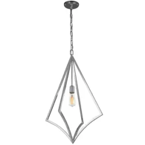 Image of Outdoor 1 Bulb Ceiling Pendant Light Fitting Polished Chrome LED E27 60W