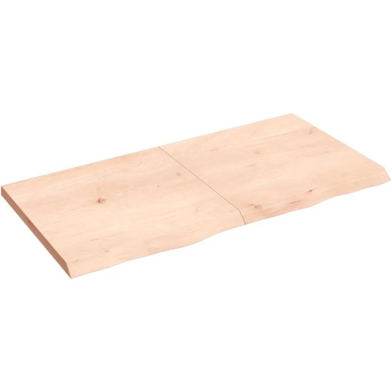 Image of Vidaxl Table Top 120X60X(2-4) Cm Untreated Solid Wood Oak, Brown 3156312