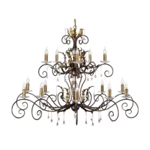 Image of Amarilli 15 Light Candle Chandelier Bronze