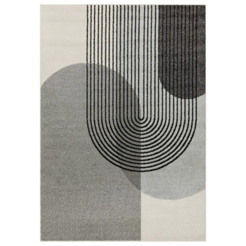 Image of Grey Modern Easy To Clean Abstarct Rug For Diningroom-120Cm X 170Cm