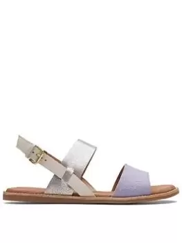 Image of Clarks Karsea Strap Flat Sandals - Lilac Combi, Purple, Size 3, Women