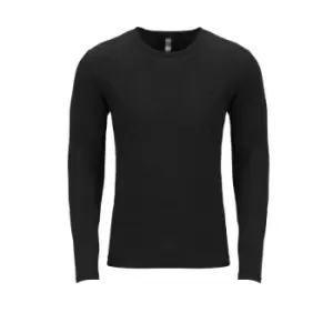 Image of Next Level Adults Unisex Long Sleeve Tri-Blend Crew T-Shirt (L) (Vintage Black)
