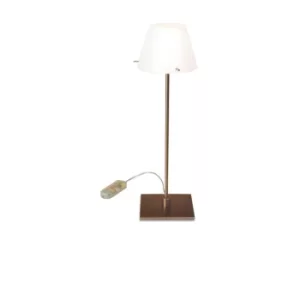 image of Virgin Table Lamp With Round Tapered Shade Bronze