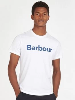 Image of Barbour Large Logo T-Shirt - White, Size S, Men