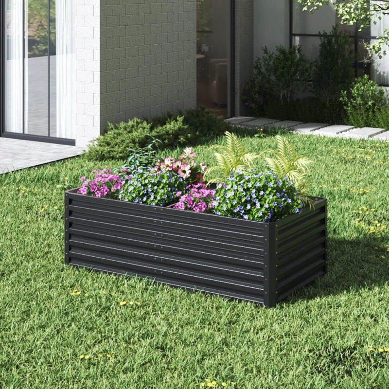 Image of Breeins Metal Rectangular Raised Garden Bed Black unisex One size
