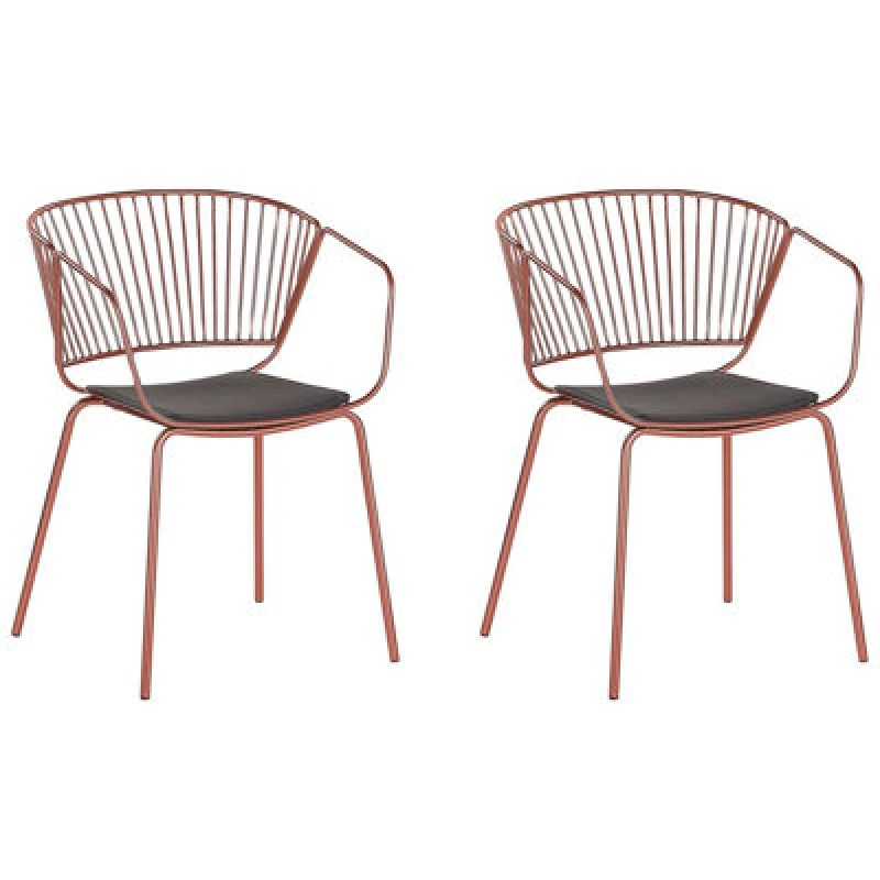Image of Beliani Set Of 2 Dining Chairs Rigby Metal Copper