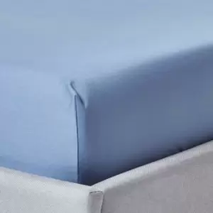 image of Air Force Blue Deep Fitted Sheet Egyptian Cotton 1000 Thread Count, Super King - Air force blue - Air force blue - Homescapes