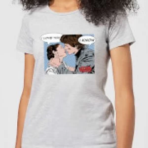 Image of Star Wars Leia Han Solo Love Womens T-Shirt - Grey - 3XL