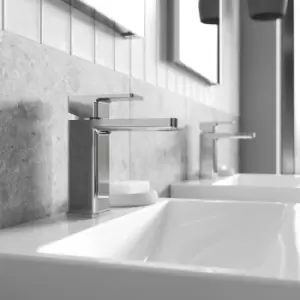 Image of Nuie Windon Mono Basin Mixer Tap with Push Button Waste - Chrome