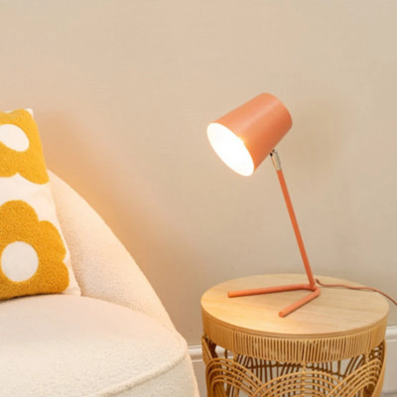 Image of ValueLights Lark Metal Task Reading Compact Desk Table Lamp with LED Bulb Pink