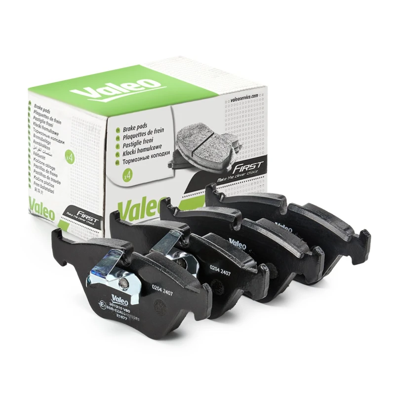 Image of VALEO 301310 Brake pad set Front Axle, without integrated wear sensor, FIRST, without anti-squeak plate Brake Pad Set,disc brake (402)