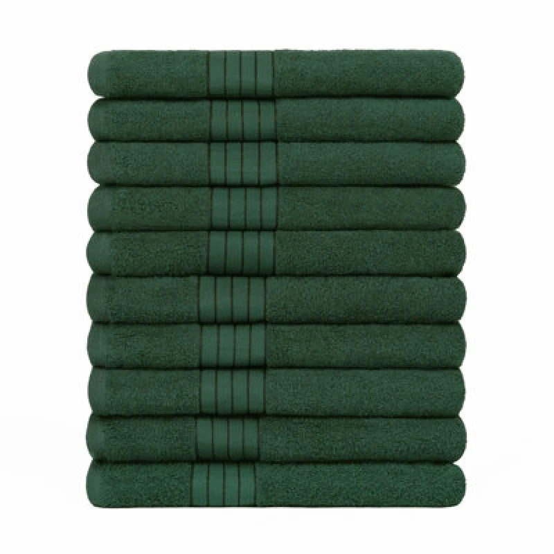 Image of OHS OHS 10 Pack of 100% Cotton Bath Sheet Bathroom Towel in Dark Green Dark Green Bath Sheet Unisex 5027434161928