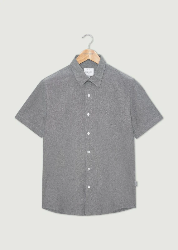 Image of Peter Werth Mens Church SS Shirt in Black Size: Large Black Male L