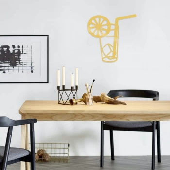 Image of Drink - Gold Gold Decorative Metal Wall Accessory