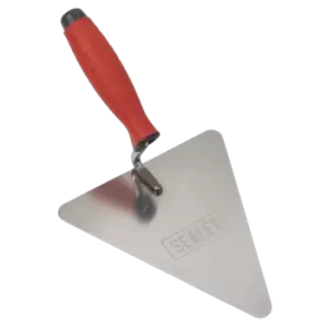 image of Sealey Stainless Steel Triangular Brick Trowel Rubber Handle 180mm