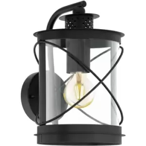 image of Eglo Hilburn - 1 Light Outdoor Wall Light Black IP44, E27