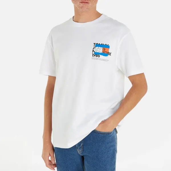 Image of Tommy Jeans Tommy NY Graffiti Flag Cotton-Jersey T-Shirt - M