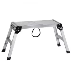 Image of VEVOR Folding Work Platform, 330 lbs Load Capacity, Aluminum Drywall Stool Ladder, Heavy Duty Work Bench w/ Non-Slip Feet, Ideal for Washing Vehicles,