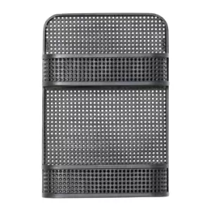 Image of 40 x 57cm Black Cane Style Wall Shelf
