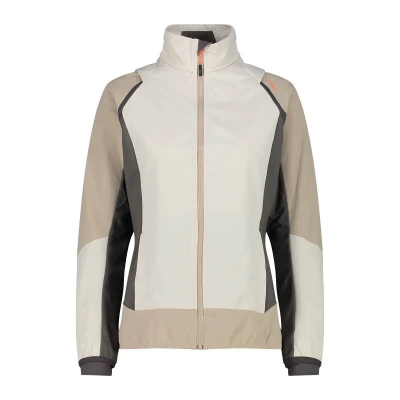 Image of Womens hybrid waterproof jacket with removable sleeves CMP Blanc Female S