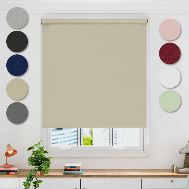 Image of Emma Barclay Blackout Roller Blind Thermal Natural Cream unisex 120cm