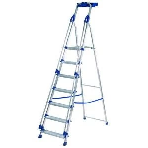 image of Werner Blue Seal 7 Tread Professional Aluminium Step Ladder 7050718