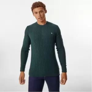 Jack Wills Marlow Merino Wool Blend Cable Knitted Jumper - Green