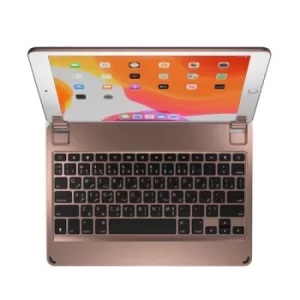 image of 10.2 Inches QWERTY Arabic Bluetooth Wireless Keyboard for iPad 7th Generation Aluminium Body Backlit Keys Gold