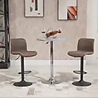 Image of Homcom Swivel Bar Stool Brown 2 Pieces
