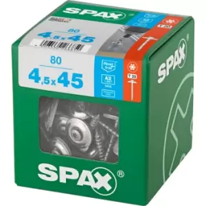 Image of Spax Stainless Steel Raised Countersunk Roof Sheet Sealing Screws 4.5mm 45mm Pack of 80