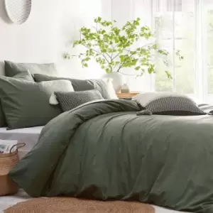 Image of The Linen Yard - Stonehouse Duvet Cover Set (Single) (Eucalyptus) - Eucalyptus