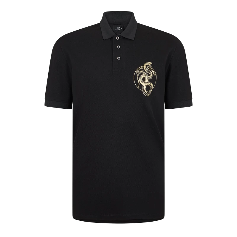 Image of Armani Exchange Polo Shirt - Black L
