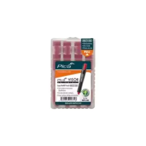 Image of Visor Permanent Longlife Indutrial Marker Refills 4 pack Red 991/40 - Pica