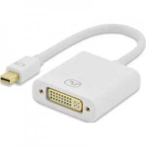 Image of ednet DisplayPort / DVI Adapter [1x Mini DisplayPort plug - 1x DVI socket 29-pin] Black screwable, gold plated connectors 15.00 cm