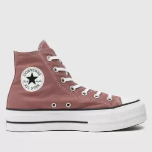 image of Converse Burgundy All Star Lift Hi Trainers