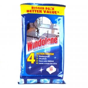 Image of Windolene Glass & Shiny Surfaces 30 Cleaning Wipes