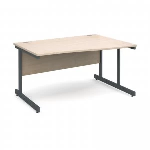 image of Contract 25 Right Hand Wave Desk 1400mm - Graphite Cantilever Frame m