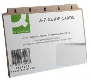 Image of Q Connect Guidecards 6x4 A-z Buff