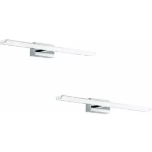 image of Loops - 2 pack Wall Light IP44 Bathroom Chrome Shade White Plastic LED 15.6W Included